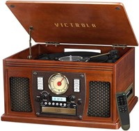 Victrola 8-in-1 BT Record Player Multimedia Center