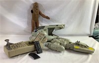 Vintage 70s and 80s Star Wars ships and figures