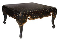 CHINESE PARCEL GILT BLACK LACQUER COFFEE TABLE