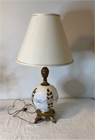Claw footed antique table lamp w/ gold base 36.5"