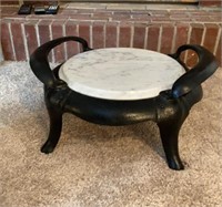 Cast iron marble top footstool