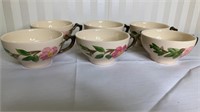 6 Franciscan Desert Rose Teacups Made in England