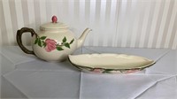 Franciscan Desert Rose Teapot & Oval Dish USA
