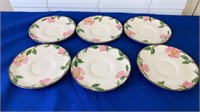 6 Franciscan Desert Rose Saucers Made in CA, USA