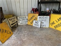 8-road Signs , Bridge, Church, No Trucks