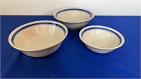 3 stoneware bowls