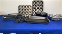 Box lot of pans
