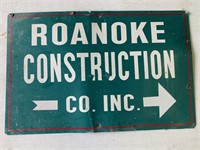 Roanoke Construction Sign Metal 27"x17-1/2"
