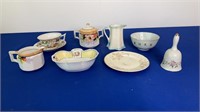 Box lot of saucers, teacups, sugar dishes,