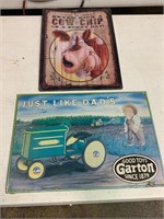 Garton Toy Sign,13"x18", Cow Chip Metal Sign