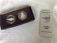 2 Silver Hershey Collector Coins