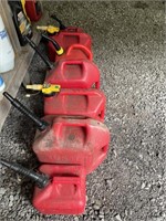 (7) Fuel Cans, approx. w/ 10 gallons of gas
