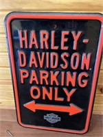 Embossed Harley Davidson Sign 12"x18"