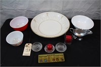 Pyrex & Various Serving Ware