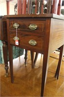 TWO DRAWER DROP LEAF WORK TABLE