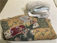 King Size Quilt, Shams, Bedding and Throw