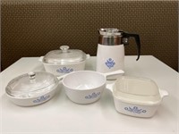 Vintage Corning Ware Dishes and Kettle