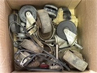 Box of Assorted Wheels and Parts