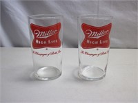 Pair of Vintage Miller High Life Glasses