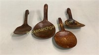 4 Primitive Wood Butter Paddles