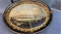 Exceptional Hand Painted Tray on Stand