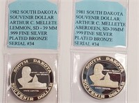 (2) 1982 South Dakota Souvenir Dollar
