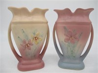 2 HULL POTTERY VASES 405-7 NO CHIPS X2