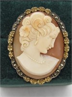 22KT GOLD CAMEO PIN VERY CLEAN