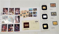 Group of Collectibles, Stamps, Collector Cards
