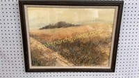 Watercolor of Wheat Field
