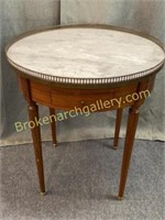 Mahogany Marble Top Occasional Table