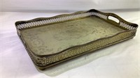 Heavy Antique Sheffield plate on nickel tray