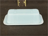 Light Blue Glass Butter Dish