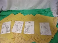 10 Cloth Napkins with 4 Sets of Ties