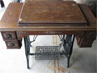 Antq Ornate Montgomery Ward Treadle Sewing Machine