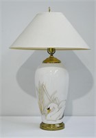 White Swan Table Lamp 33"h