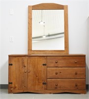 Canadian Pine Dresser With Mirror