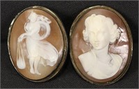 PAIR OF 19th CENTURY CAMEO CUFF LINKS WITH STERLIN