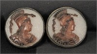 PAIR OF 19th CENTURY CUT GLASS CAMEO CUFF LINKS