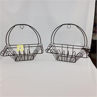 Two Twisted Wire Planter Baskets