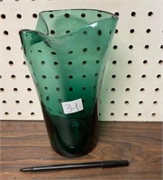 GREEN GLASS VASE