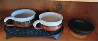 Chili mugs, hot plate, cooling plate, small bowl