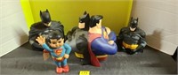Vintage Superman/Batman Bank, Batman Banks,Superma