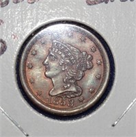 1853 half cent, choice