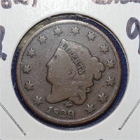 1829 large cent, choice
