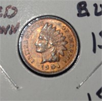 1904 Indian cent, red/brown, choice BU
