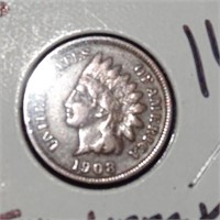 1908-S Indian cent, choice