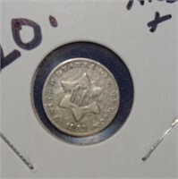 1852 three cent silver