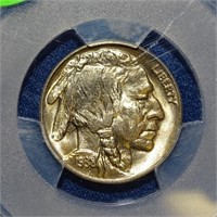 1938-D Buffalo nickel, PCGS MS65, looks 66 or