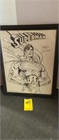 1993 Superman Artwork By Kerry Gammill, Signed